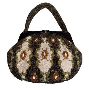 Vintage multicolor glass beaded purse